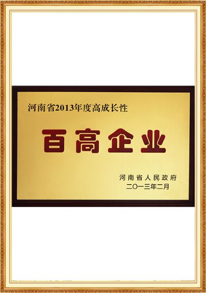 河南省高成长性百高企业